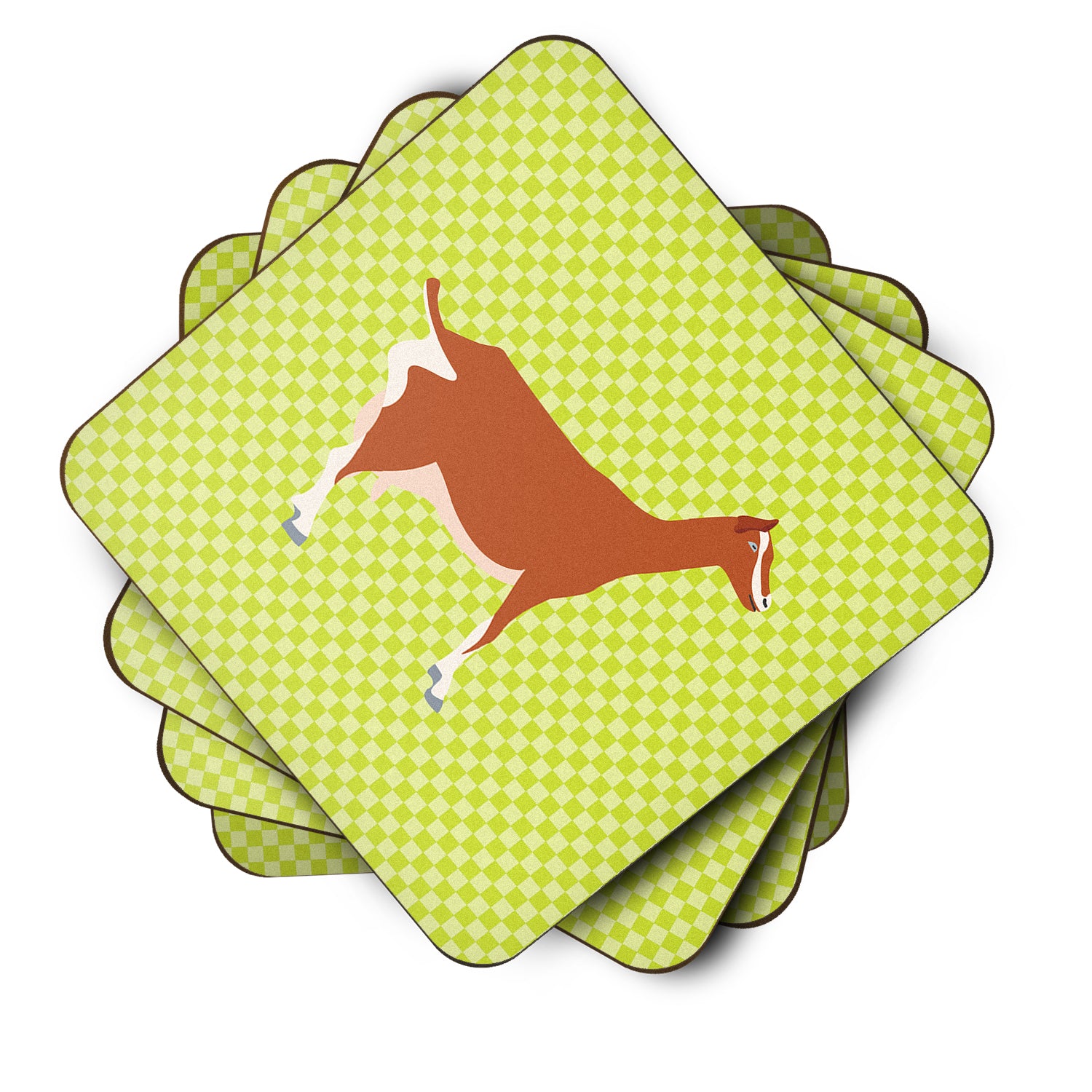 Toggenburger Goat Green Foam Coaster Set of 4 BB7707FC - the-store.com