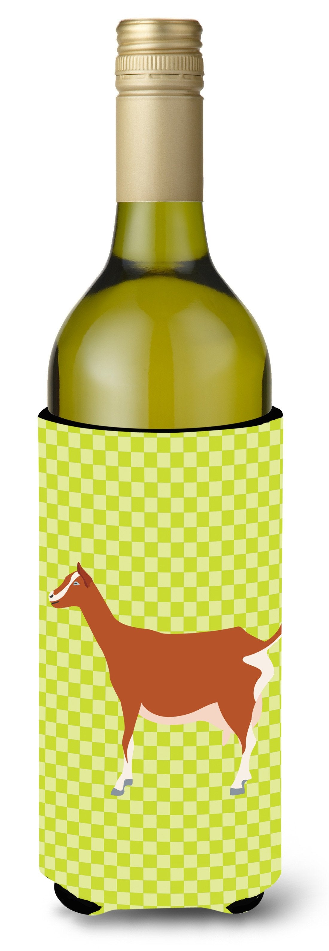 Toggenburger Goat Green Wine Bottle Beverge Insulator Hugger BB7707LITERK by Caroline&#39;s Treasures