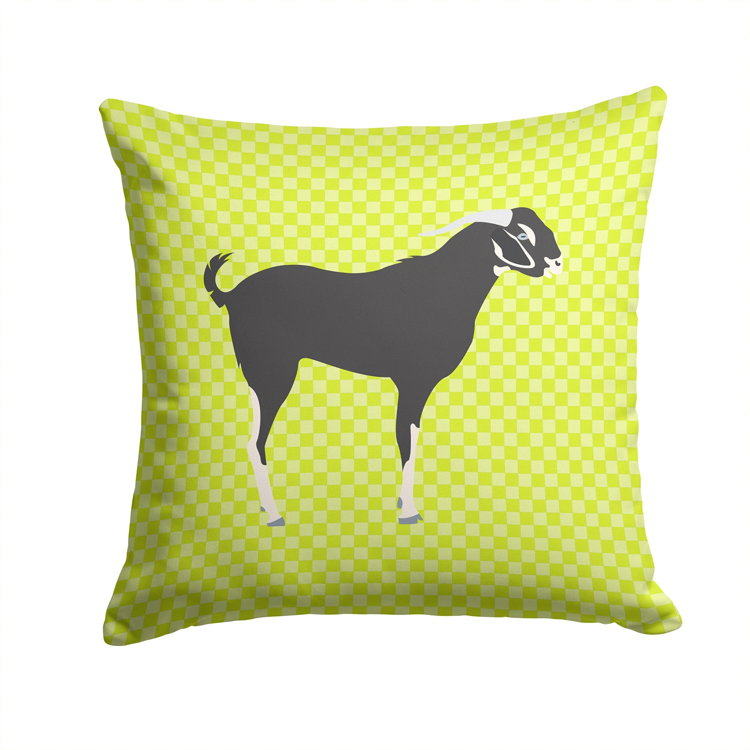 Black Bengal Goat Green Fabric Decorative Pillow BB7710PW1414 - the-store.com