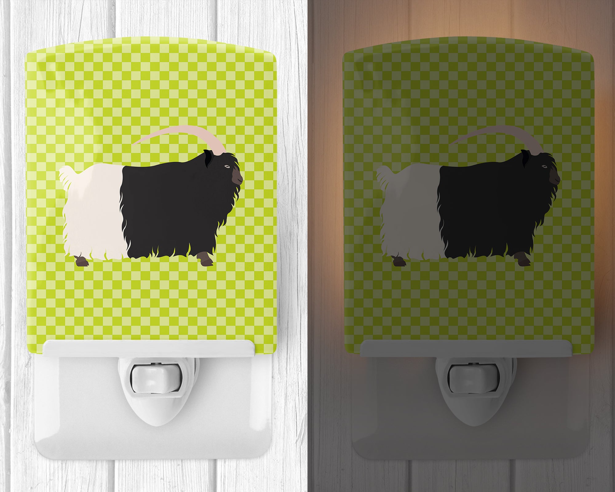 Welsh Black-Necked Goat Green Ceramic Night Light BB7713CNL - the-store.com