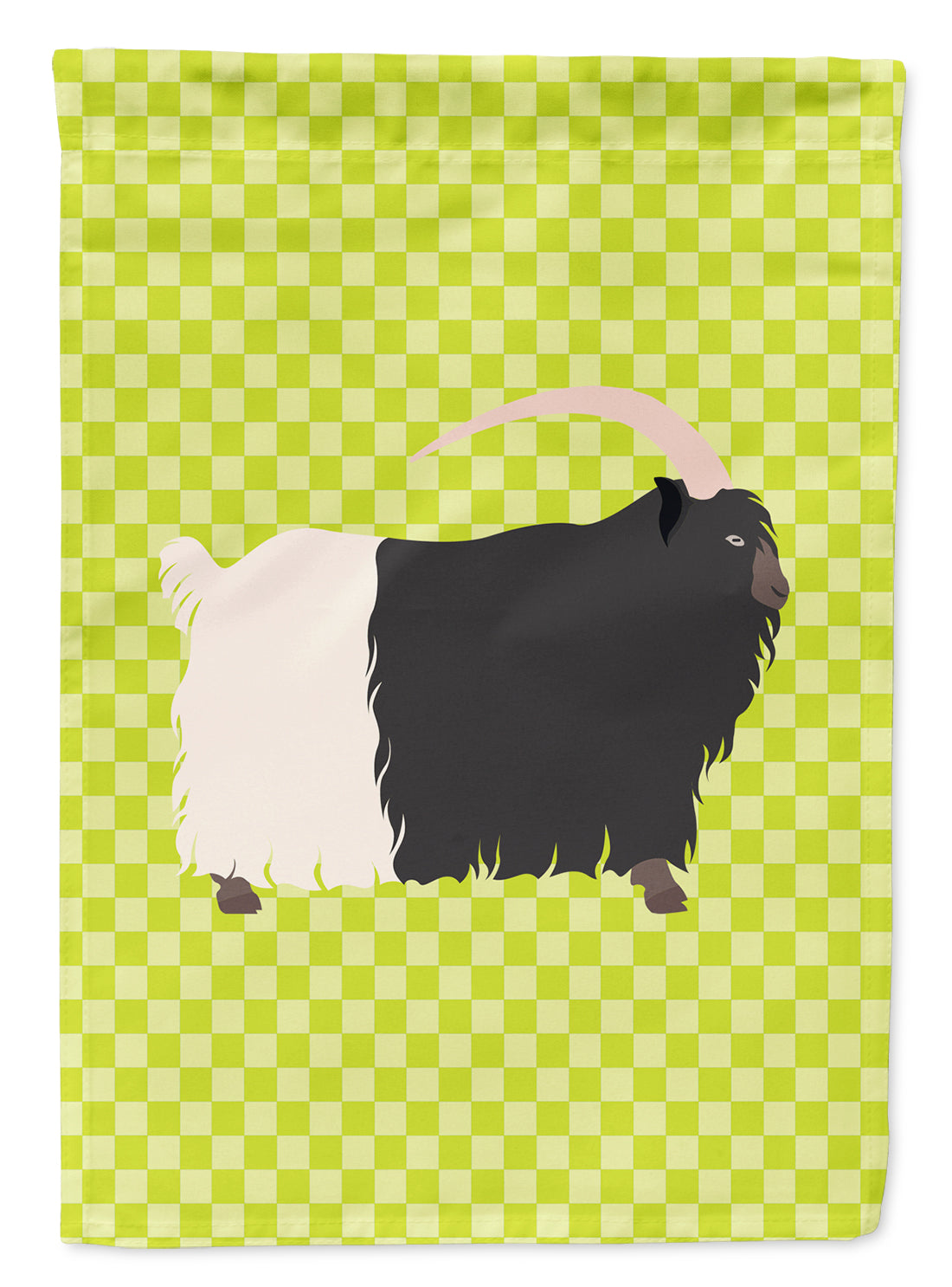 Welsh Black-Necked Goat Green Flag Garden Size  the-store.com.