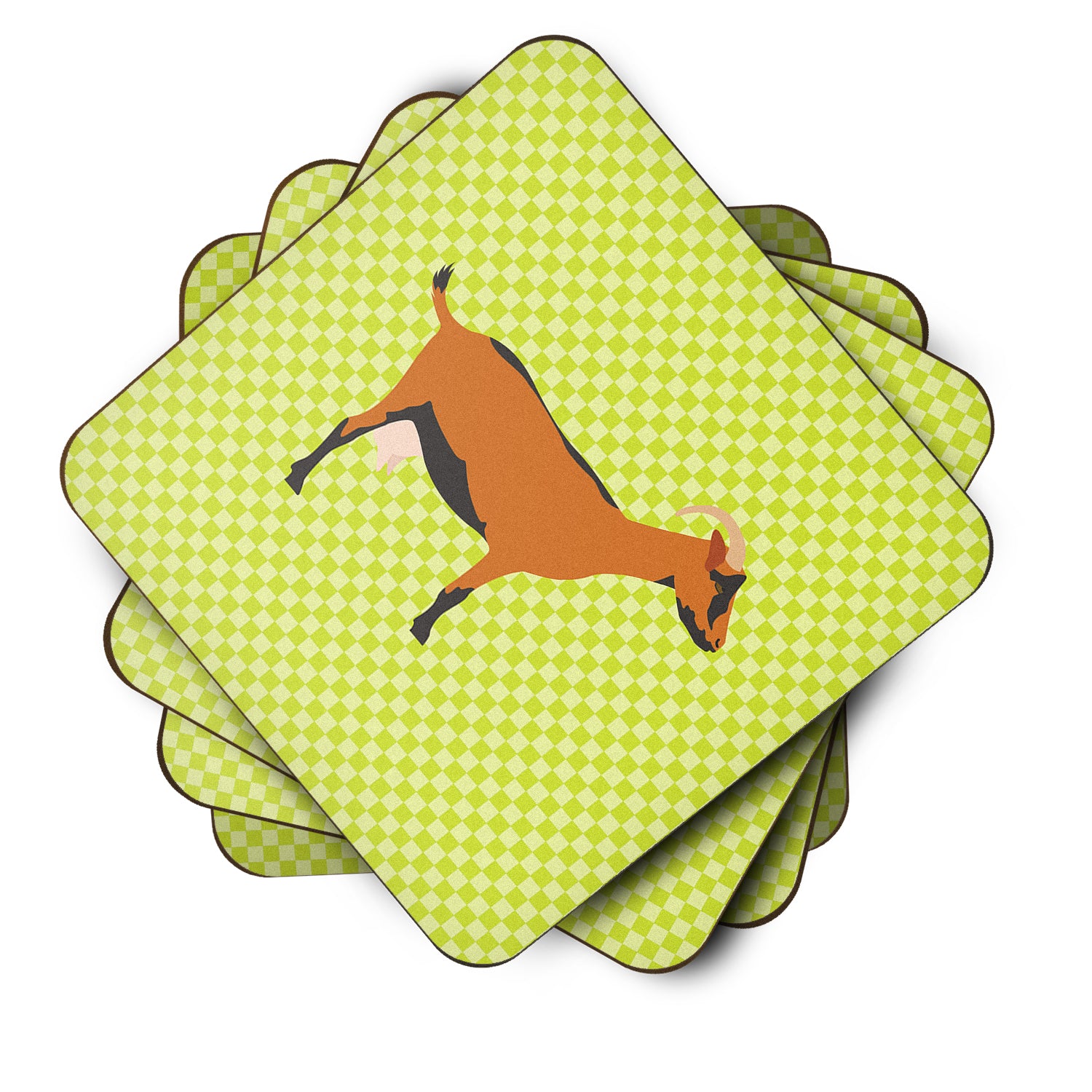 Oberhasli Goat Green Foam Coaster Set of 4 BB7714FC - the-store.com