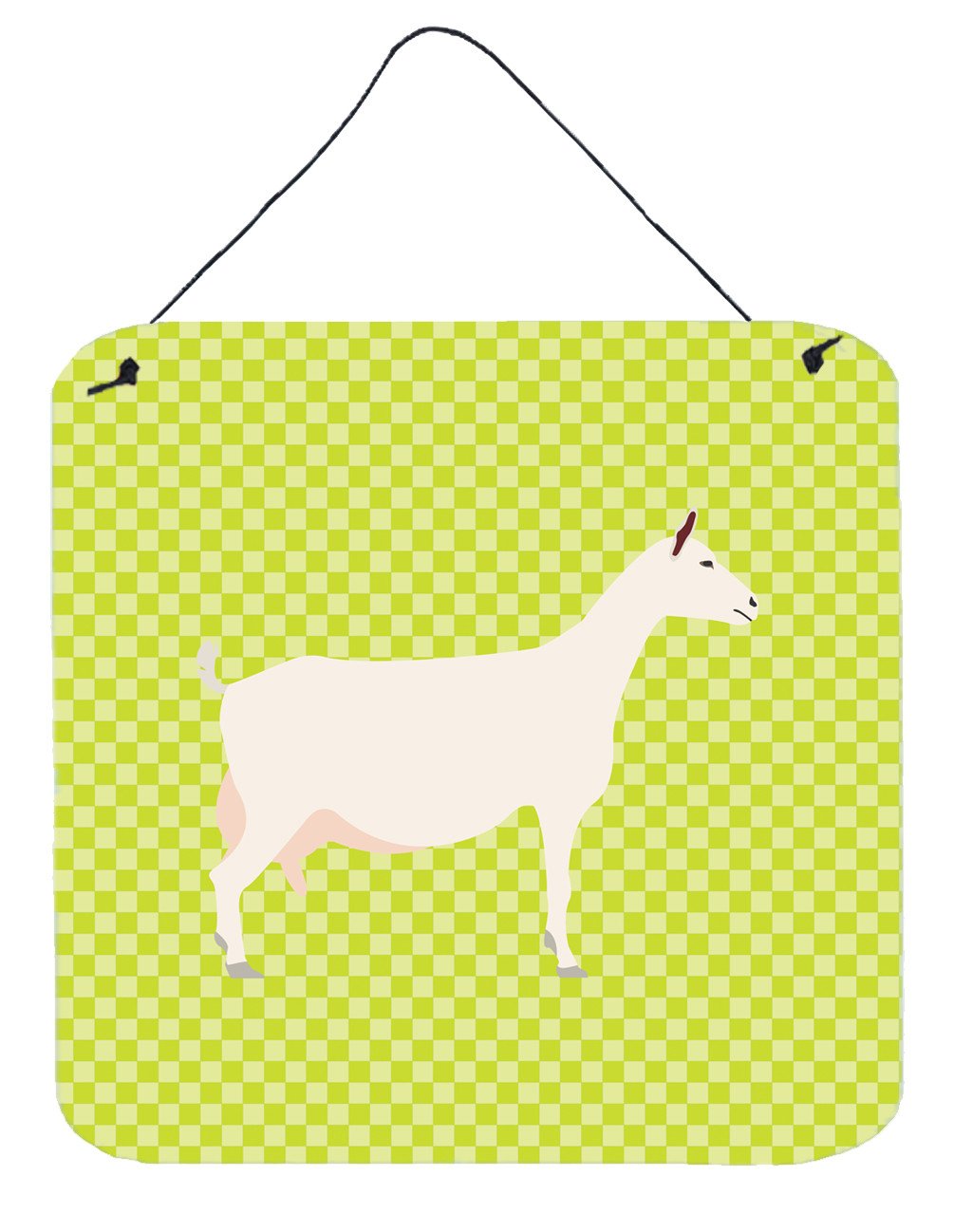 Saanen Goat Green Wall or Door Hanging Prints BB7715DS66 by Caroline&#39;s Treasures