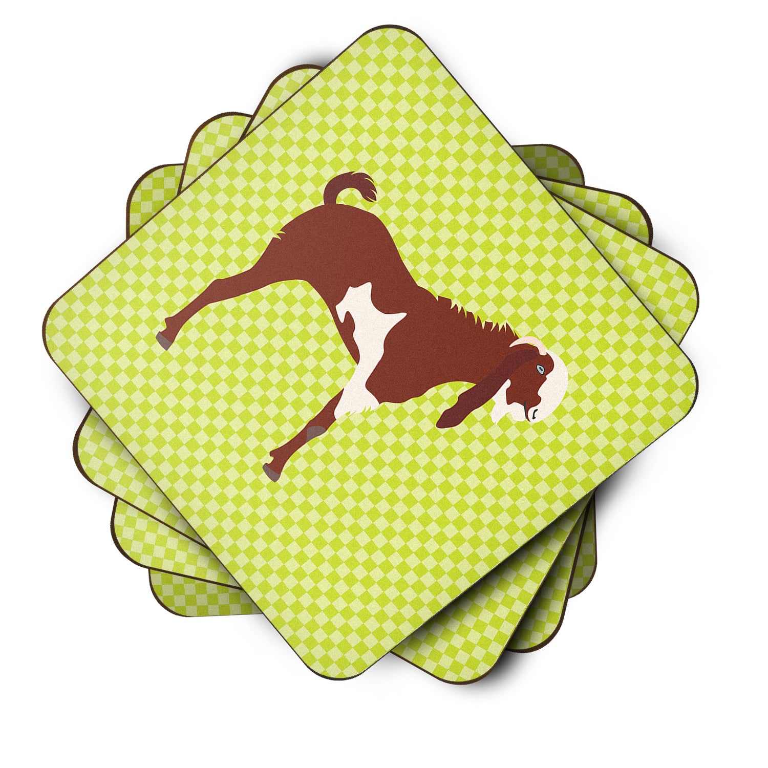 Jamnapari Goat Green Foam Coaster Set of 4 BB7716FC - the-store.com