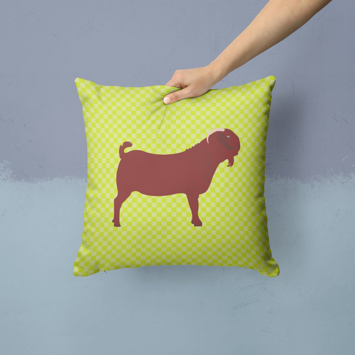 Kalahari Red Goat Green Fabric Decorative Pillow BB7717PW1414 - the-store.com