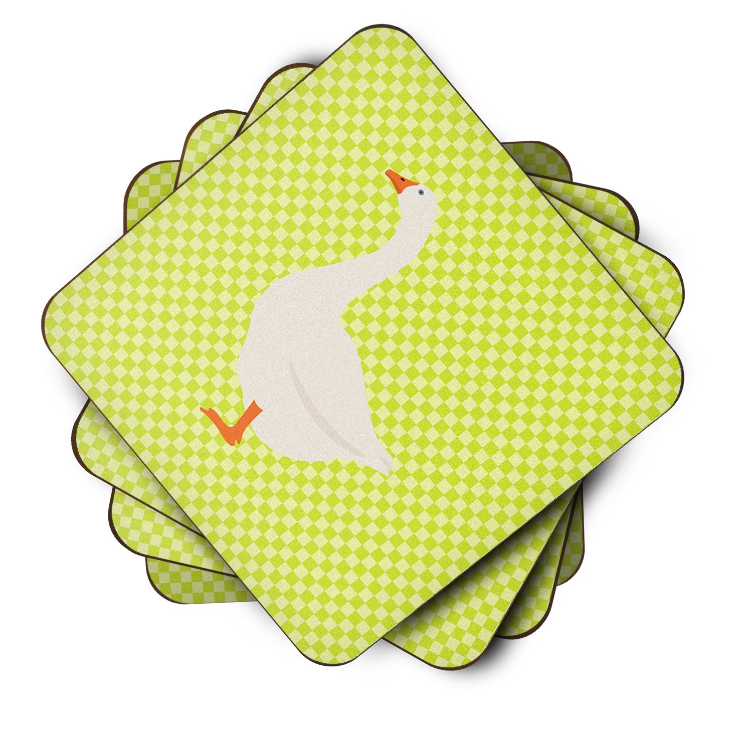 Embden Goose Green Foam Coaster Set of 4 BB7718FC - the-store.com