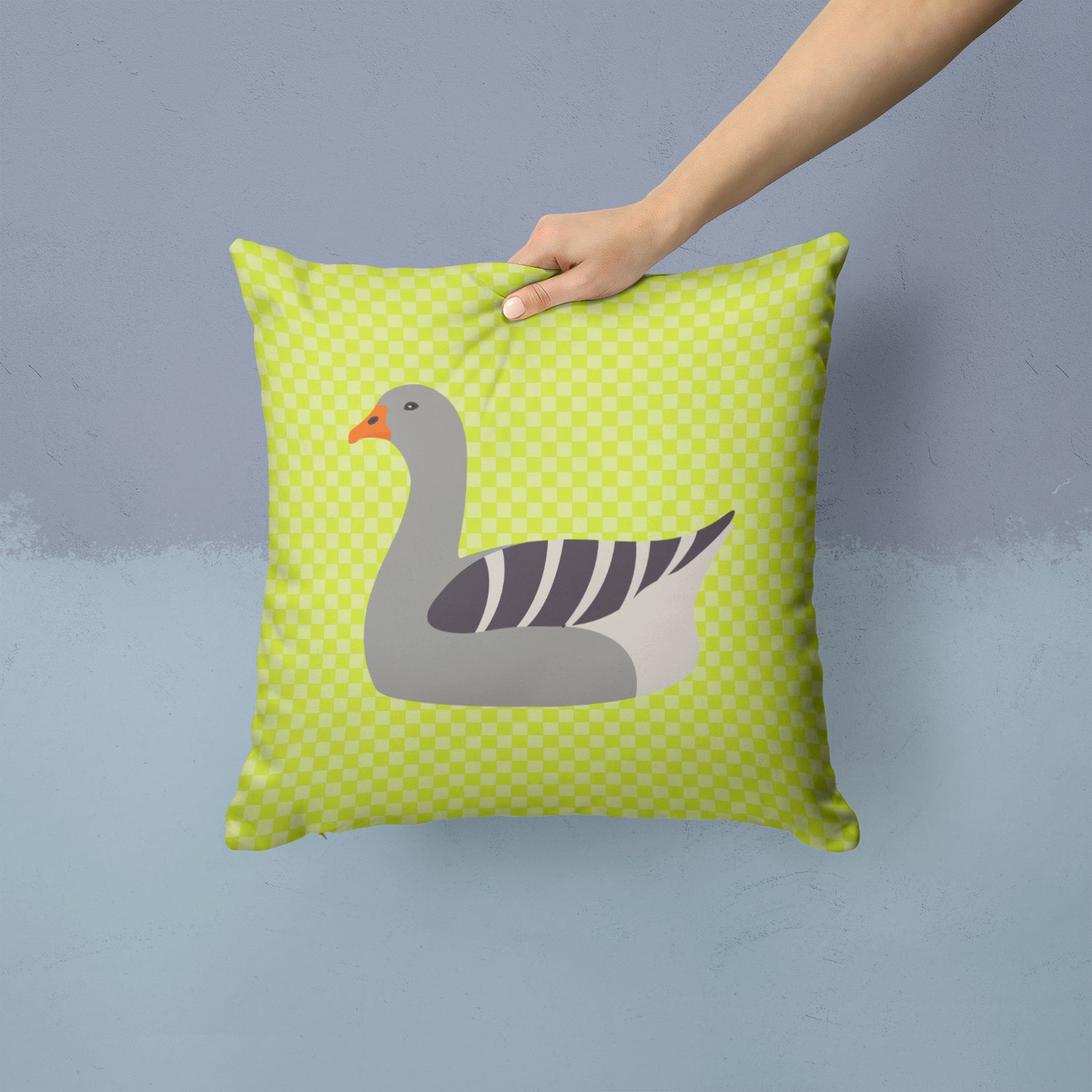 Pilgrim Goose Green Fabric Decorative Pillow BB7719PW1414 - the-store.com