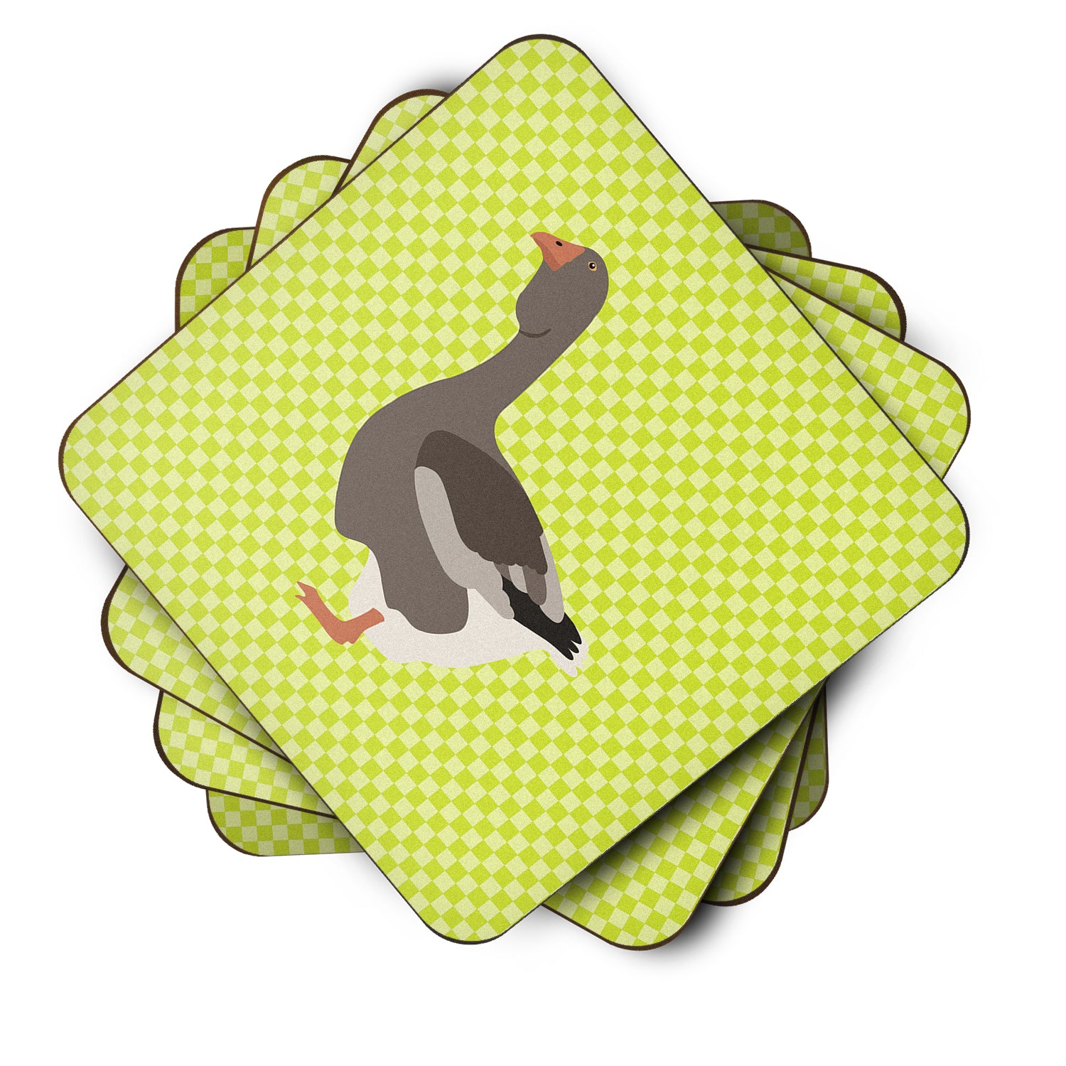 Toulouse Goose Green Foam Coaster Set of 4 BB7723FC - the-store.com