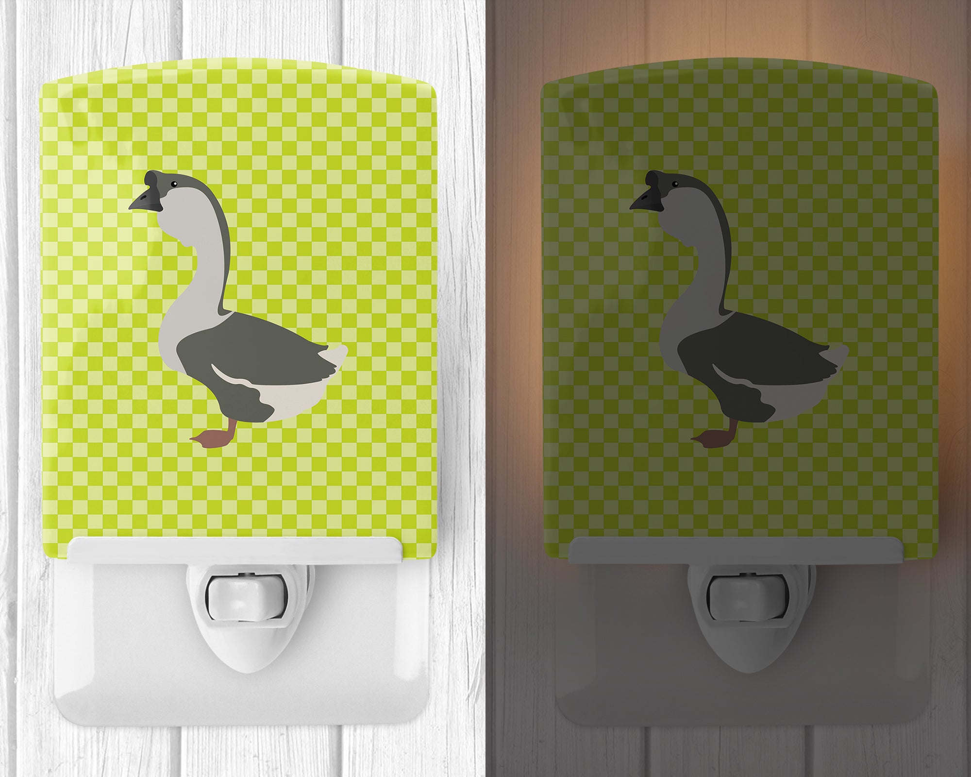 African Goose Green Ceramic Night Light BB7725CNL - the-store.com