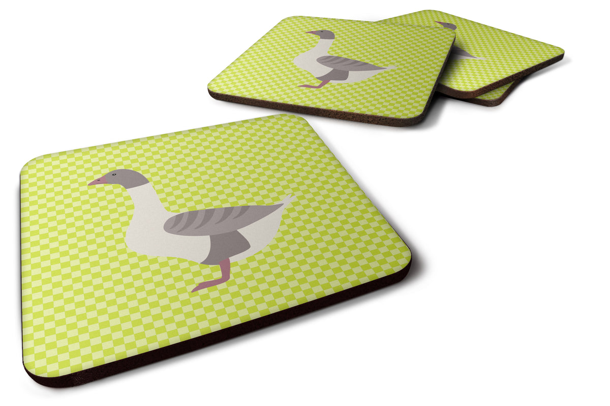 Buff Grey Back Goose Green Foam Coaster Set of 4 BB7727FC - the-store.com