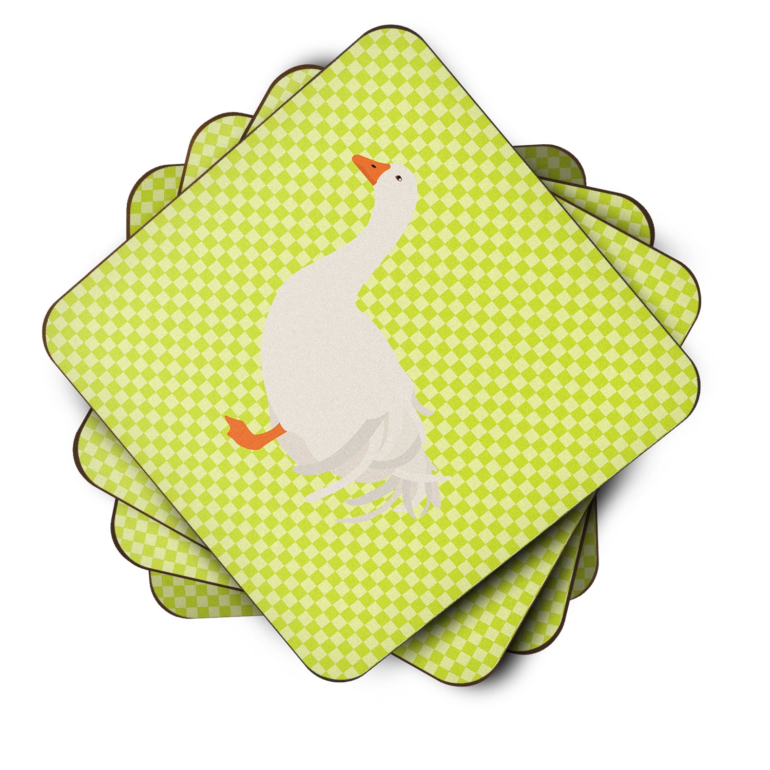 Sebastopol Goose Green Foam Coaster Set of 4 BB7728FC - the-store.com