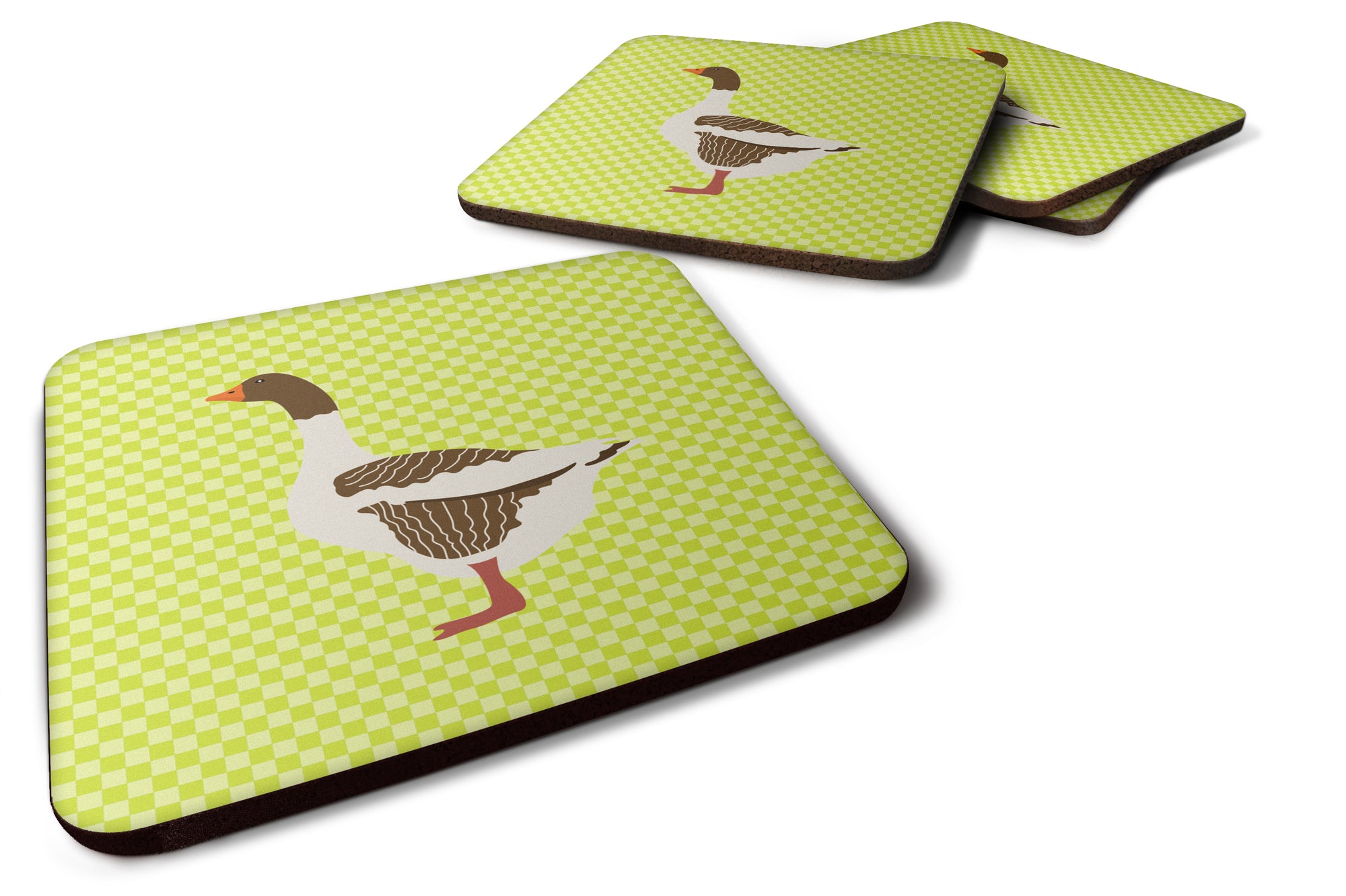 Pomeranian Rogener Goose Green Foam Coaster Set of 4 BB7729FC - the-store.com