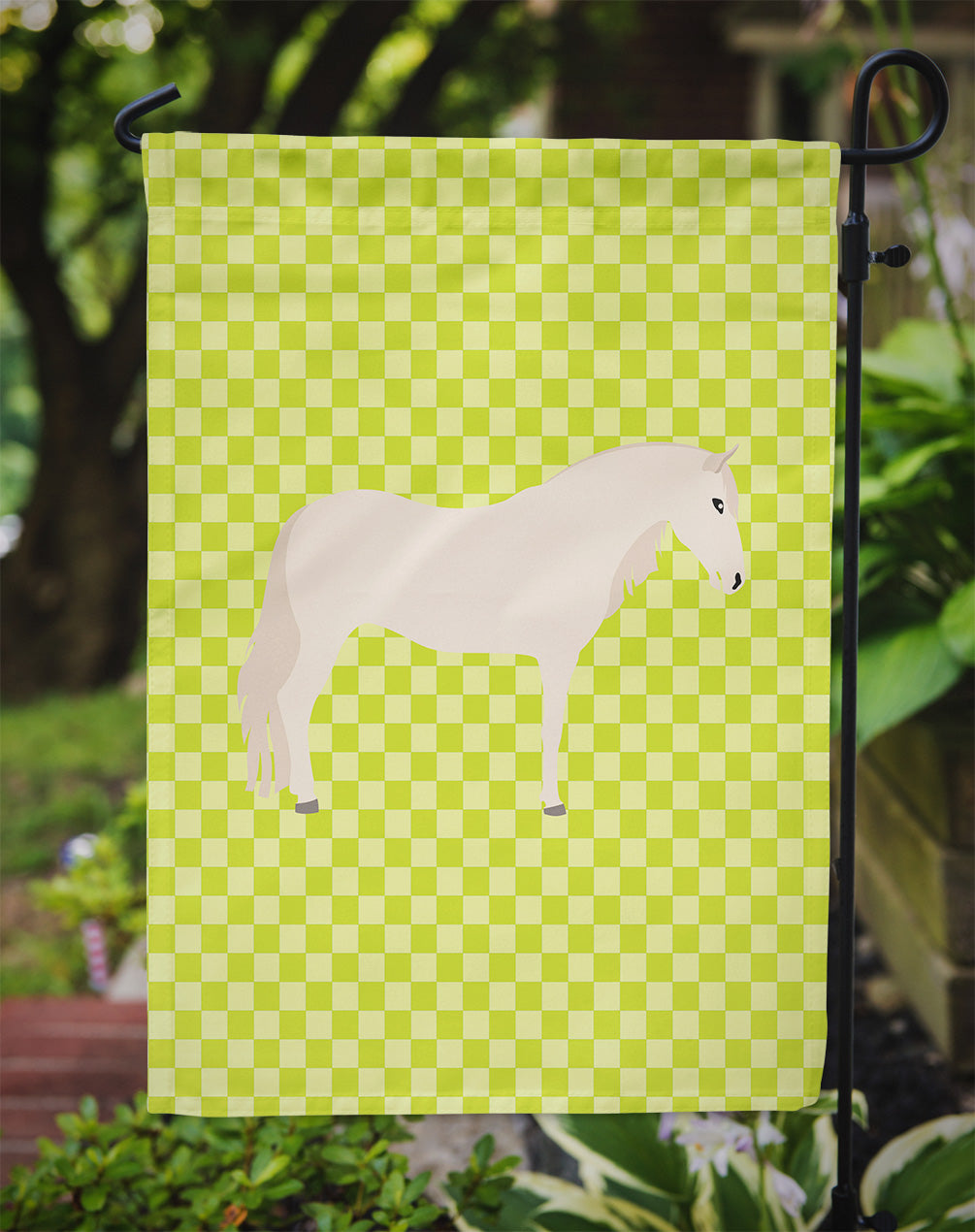 Paso Fino Horse Green Flag Garden Size  the-store.com.