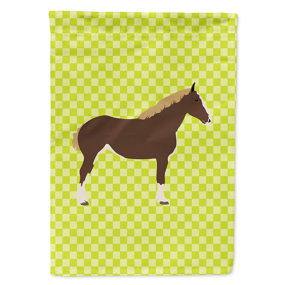 Percheron Horse Green Flag Canvas House Size BB7732CHF  the-store.com.