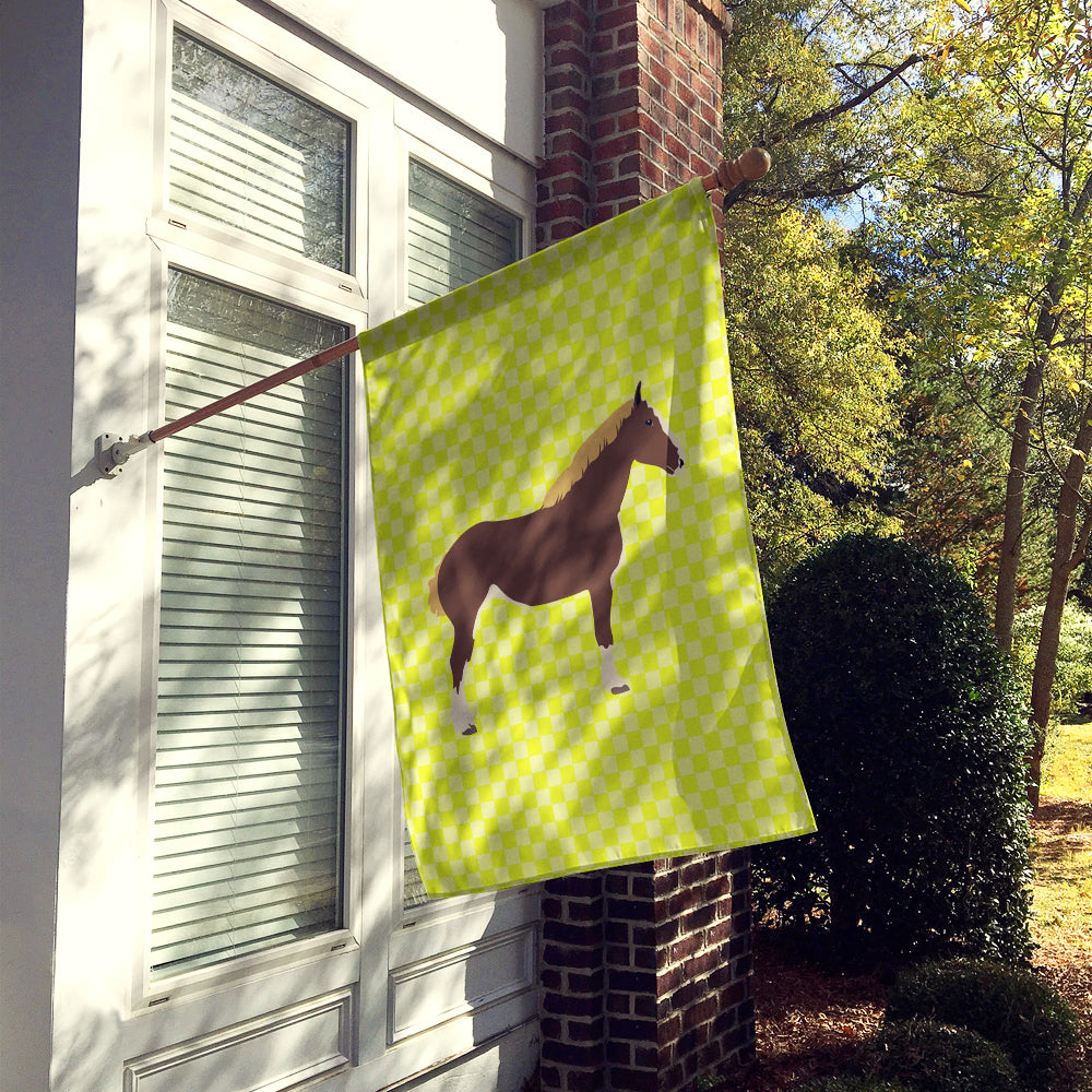 Percheron Horse Green Flag Canvas House Size BB7732CHF  the-store.com.