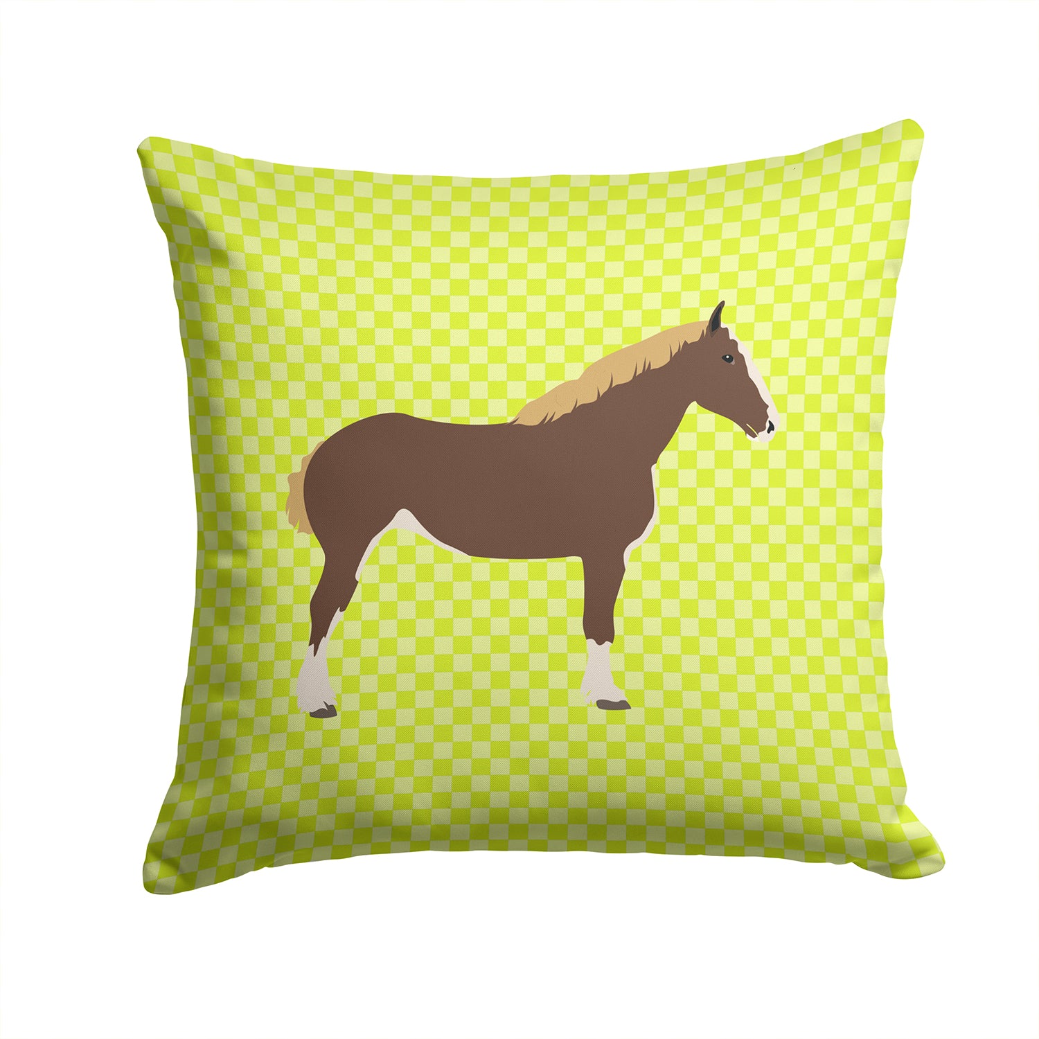 Percheron Horse Green Fabric Decorative Pillow BB7732PW1414 - the-store.com