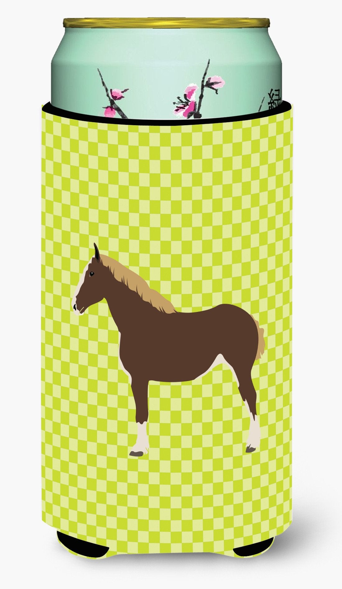 Percheron Horse Green Tall Boy Beverage Insulator Hugger BB7732TBC by Caroline's Treasures