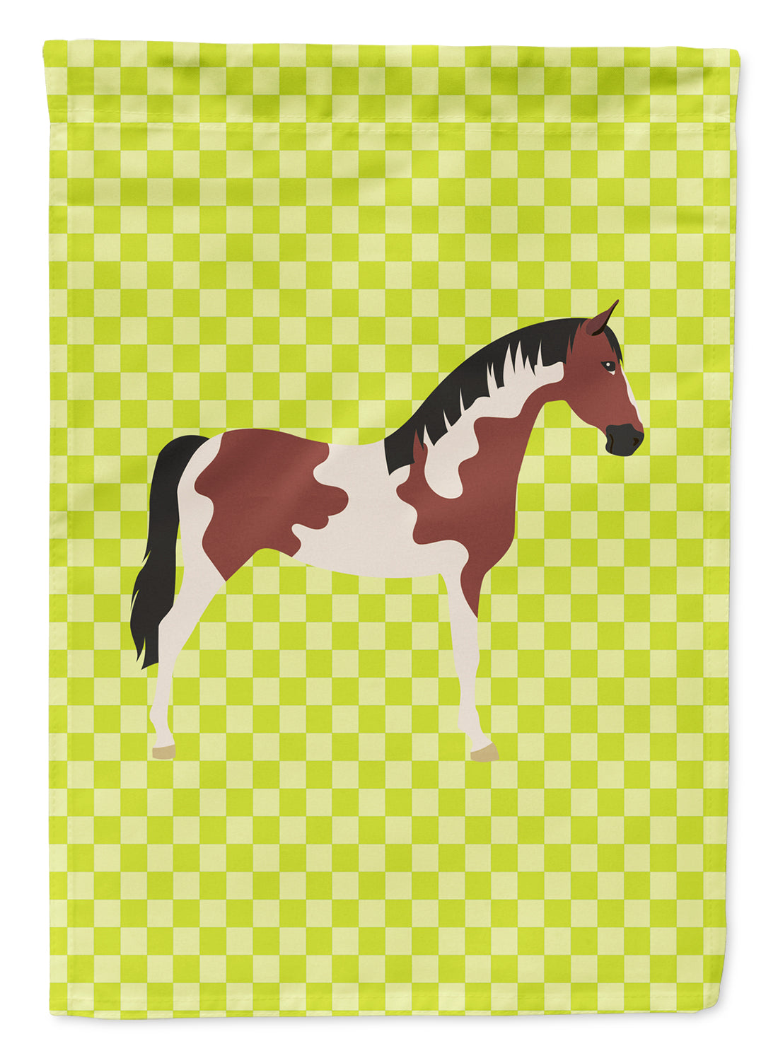 Pinto Horse Green Flag Garden Size  the-store.com.