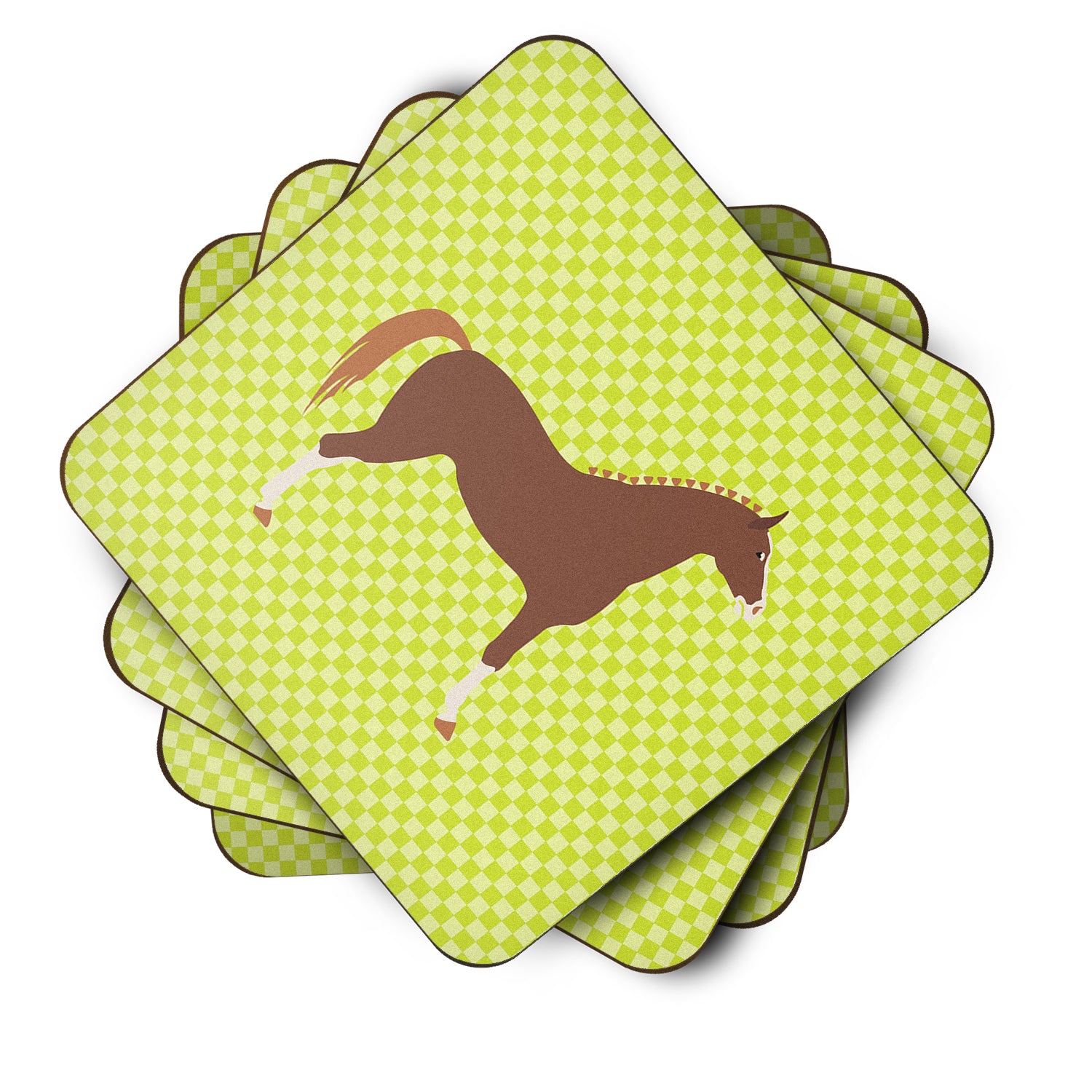 Hannoverian Horse Green Foam Coaster Set of 4 BB7735FC - the-store.com