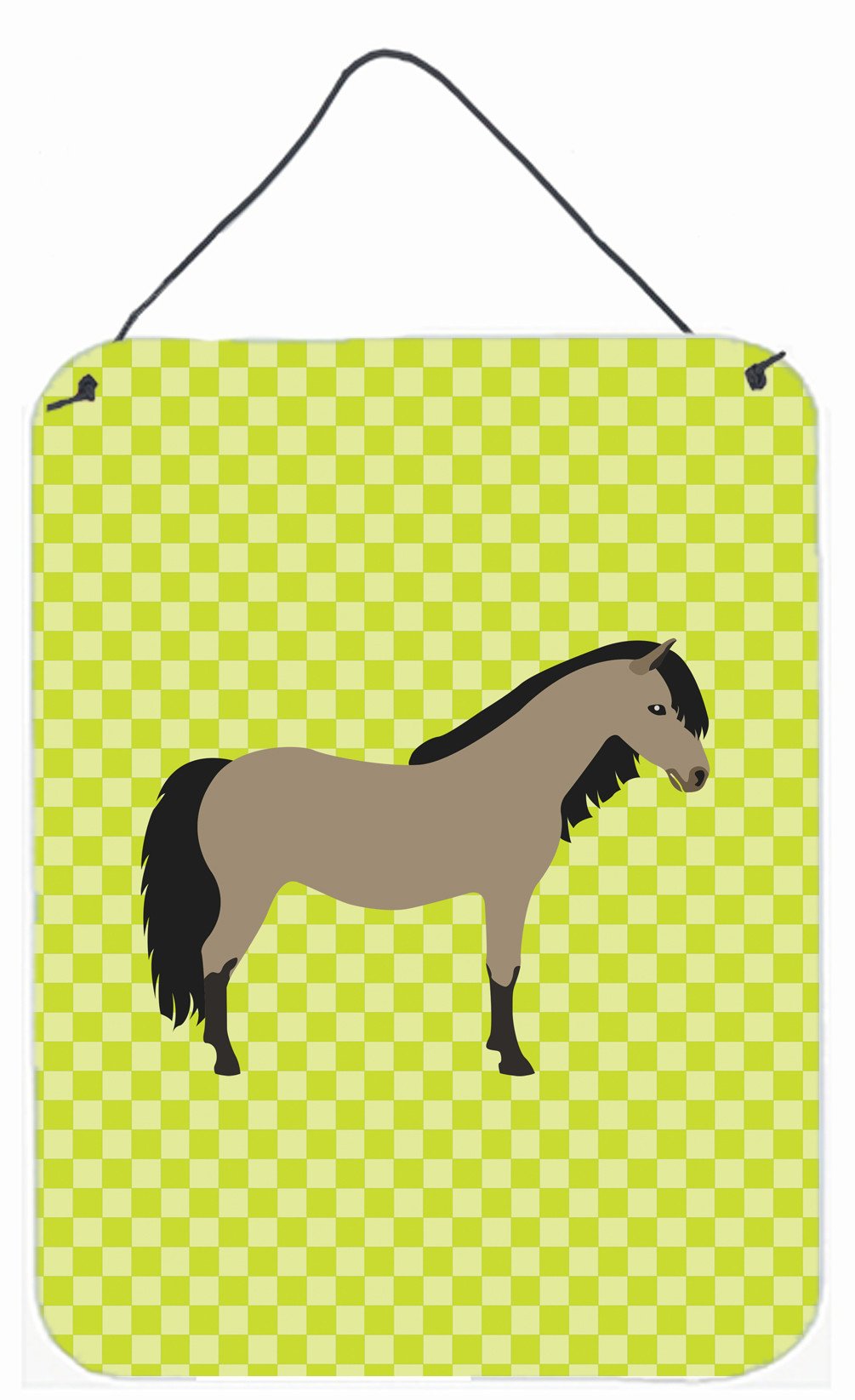 Welsh Pony Horse Green Wall or Door Hanging Prints BB7736DS1216 by Caroline's Treasures