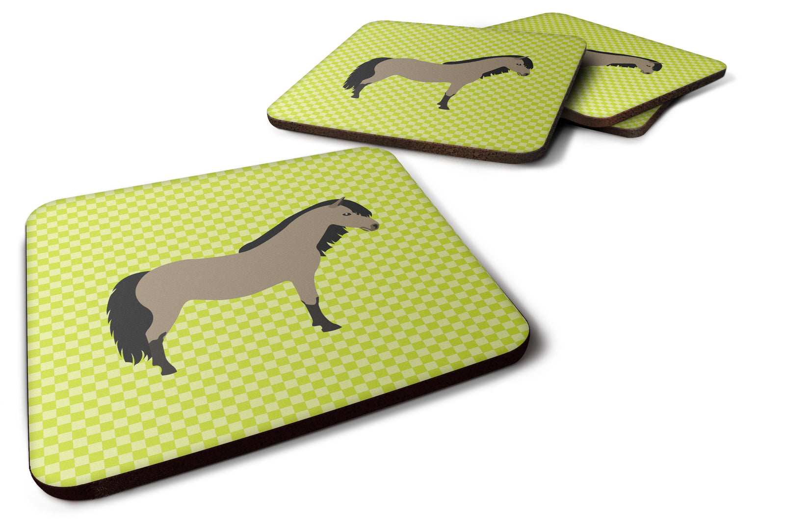 Welsh Pony Horse Green Foam Coaster Set of 4 BB7736FC - the-store.com