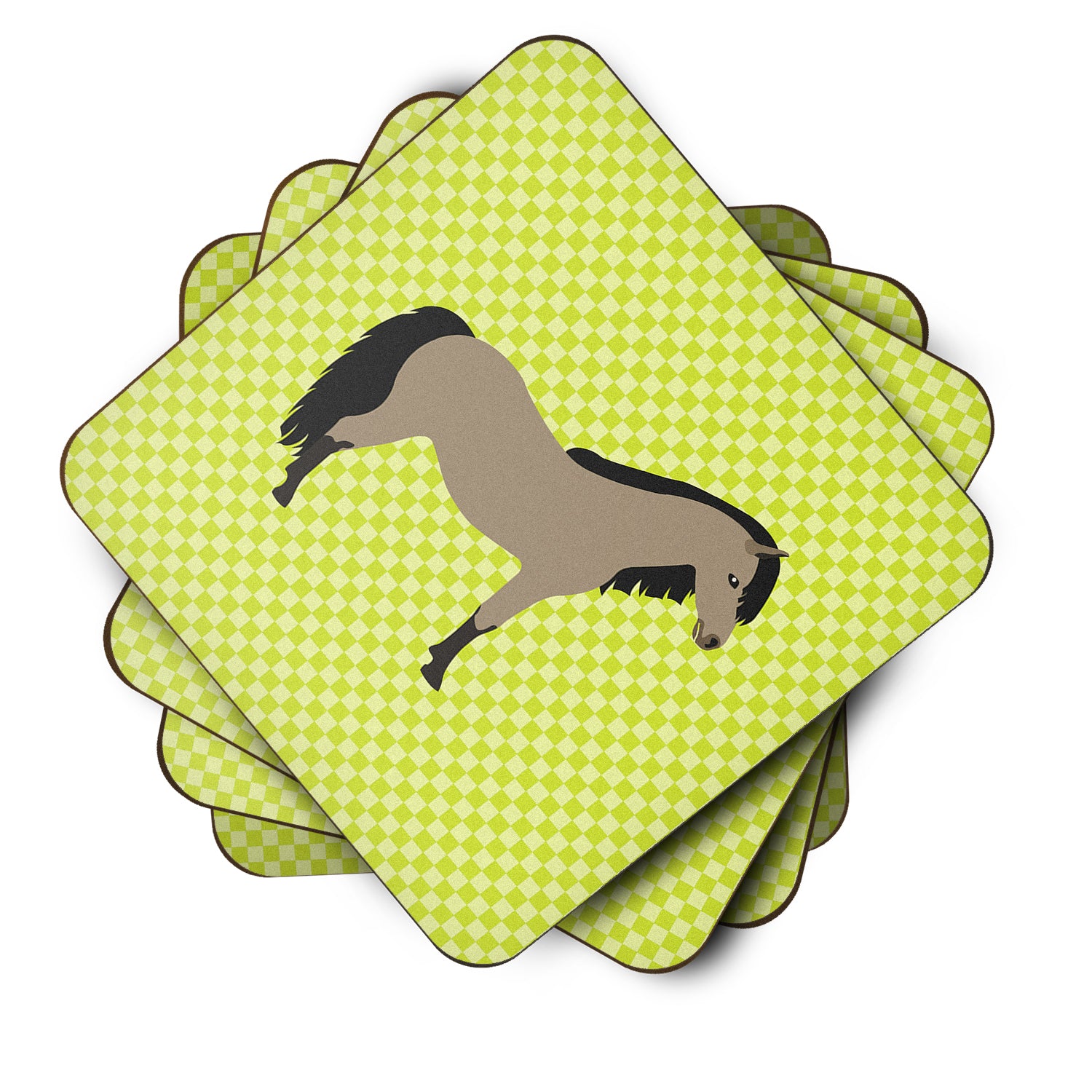 Welsh Pony Horse Green Foam Coaster Set of 4 BB7736FC - the-store.com