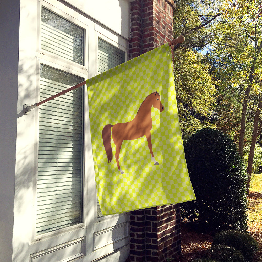 Arabian Horse Green Flag Canvas House Size BB7737CHF  the-store.com.