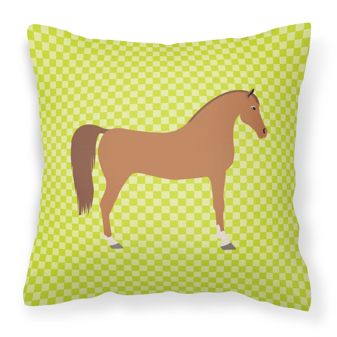 Arabian Horse Green Fabric Decorative Pillow BB7737PW1818 by Caroline's Treasures