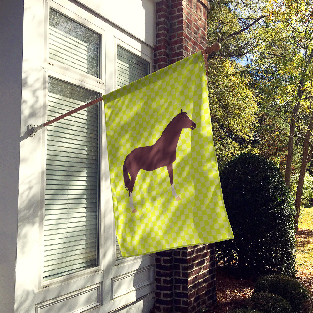 English Thoroughbred Horse Green Flag Canvas House Size BB7739CHF  the-store.com.