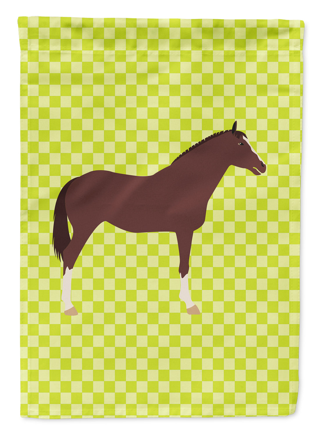 English Thoroughbred Horse Green Flag Garden Size  the-store.com.