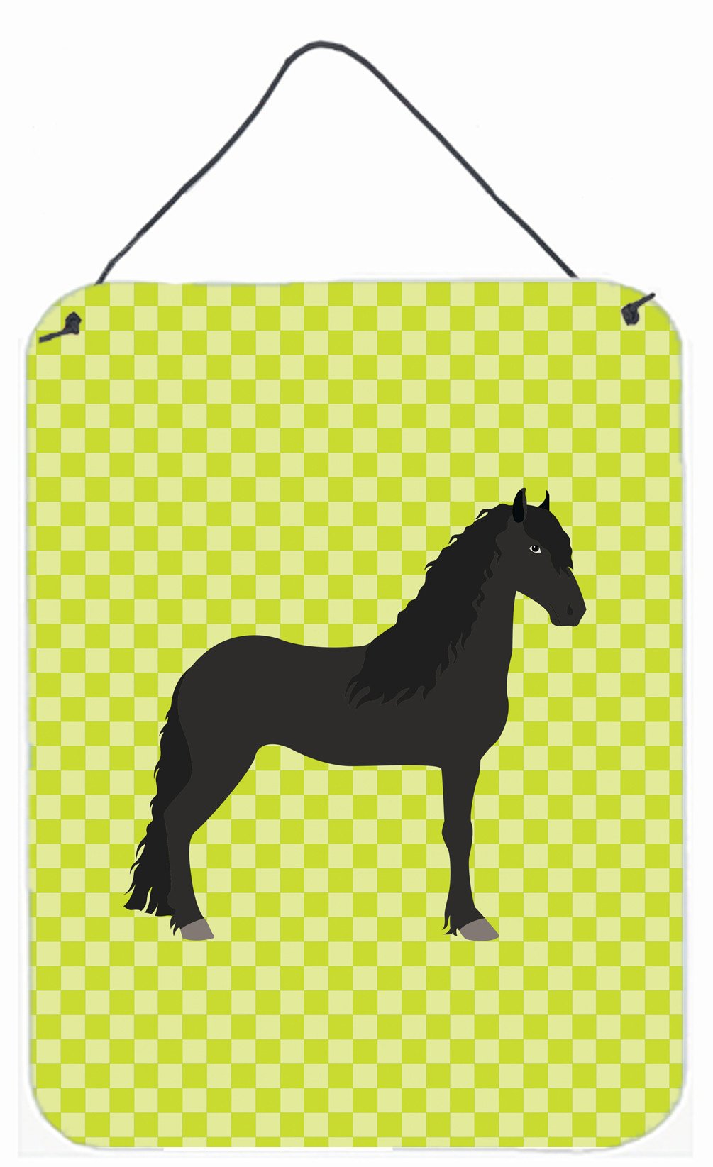 Friesian Horse Green Wall or Door Hanging Prints BB7741DS1216 by Caroline's Treasures