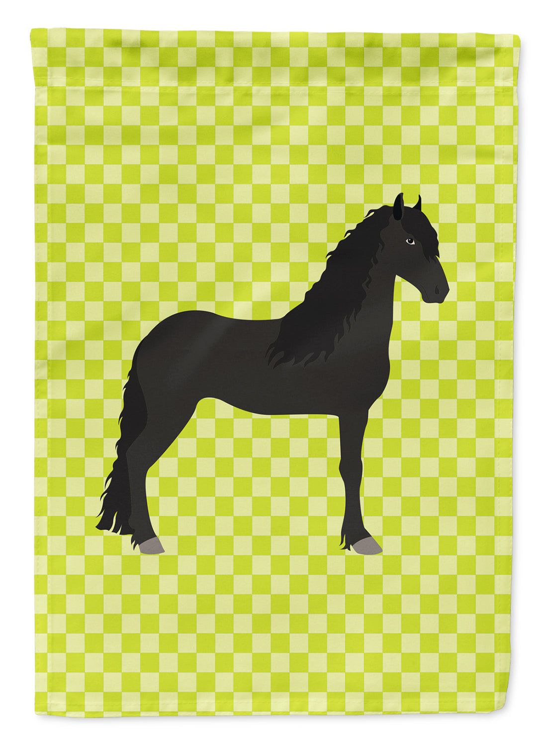 Friesian Horse Green Flag Garden Size  the-store.com.