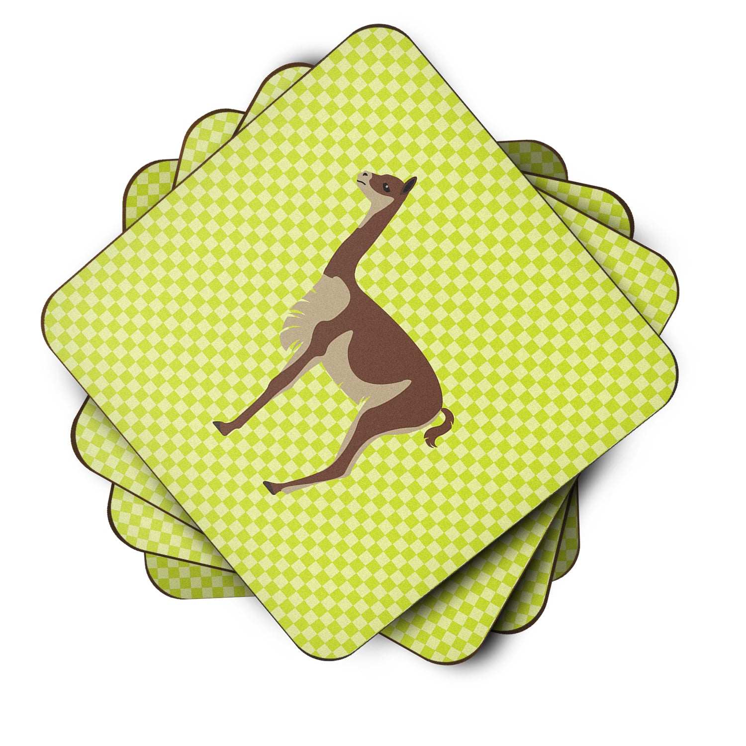 Vicugna or Vicuna Green Foam Coaster Set of 4 BB7743FC - the-store.com