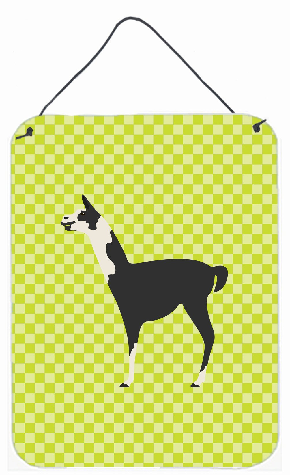 Llama Q&#39; Ara Green Wall or Door Hanging Prints BB7744DS1216 by Caroline&#39;s Treasures