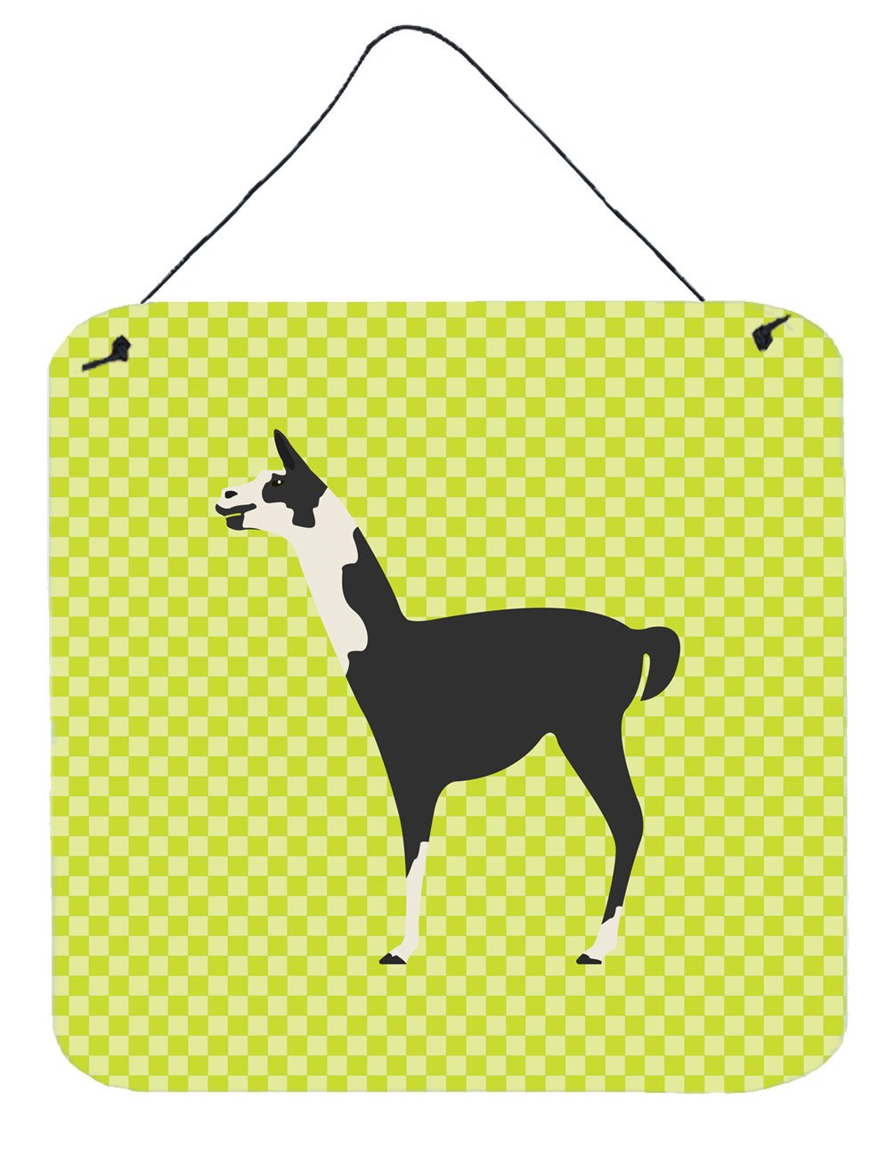 Llama Q' Ara Green Wall or Door Hanging Prints BB7744DS66 by Caroline's Treasures