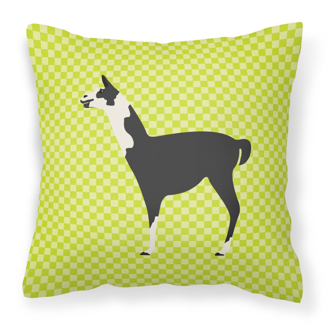 Llama Q' Ara Green Fabric Decorative Pillow BB7744PW1818 by Caroline's Treasures