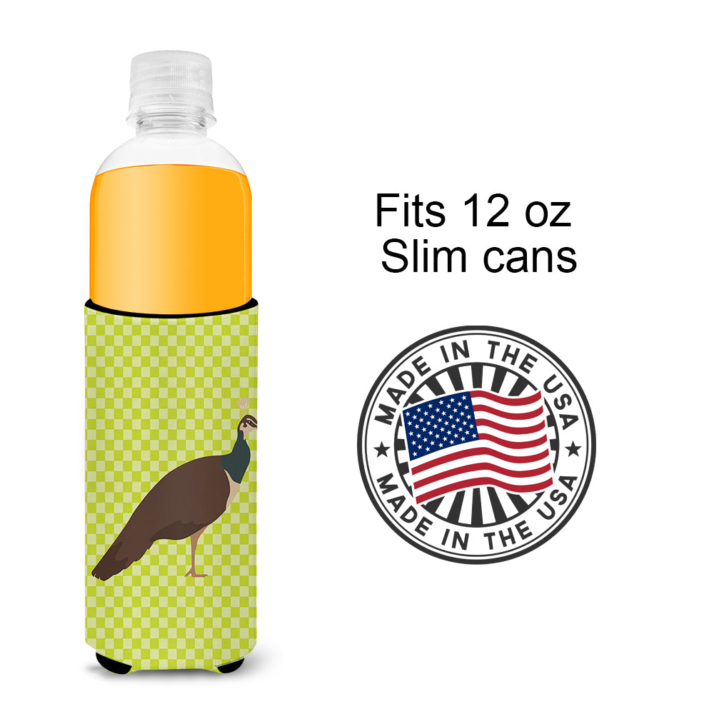 Indian Peahen Peafowl Green  Ultra Hugger for slim cans  the-store.com.