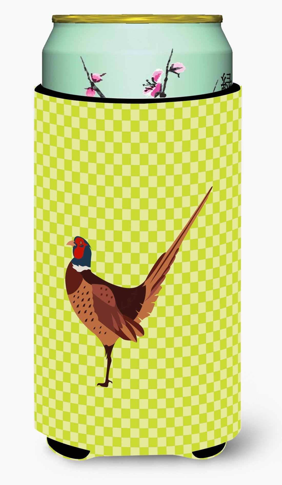 Ring-necked Common Pheasant Green Tall Boy Beverage Insulator Hugger BB7756TBC by Caroline's Treasures