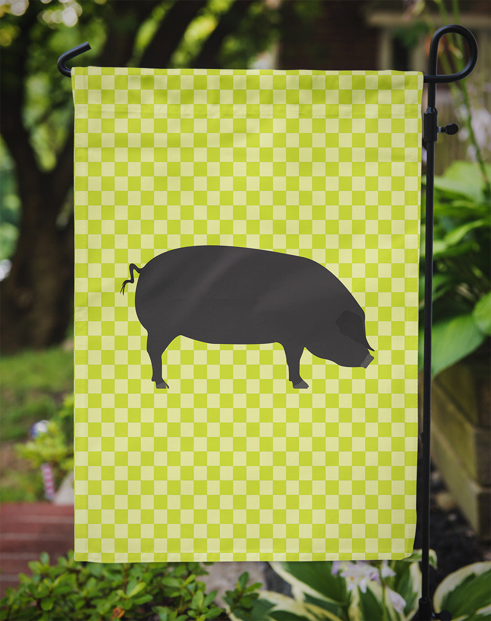 Devon Large Black Pig Green Flag Garden Size BB7757GF  the-store.com.