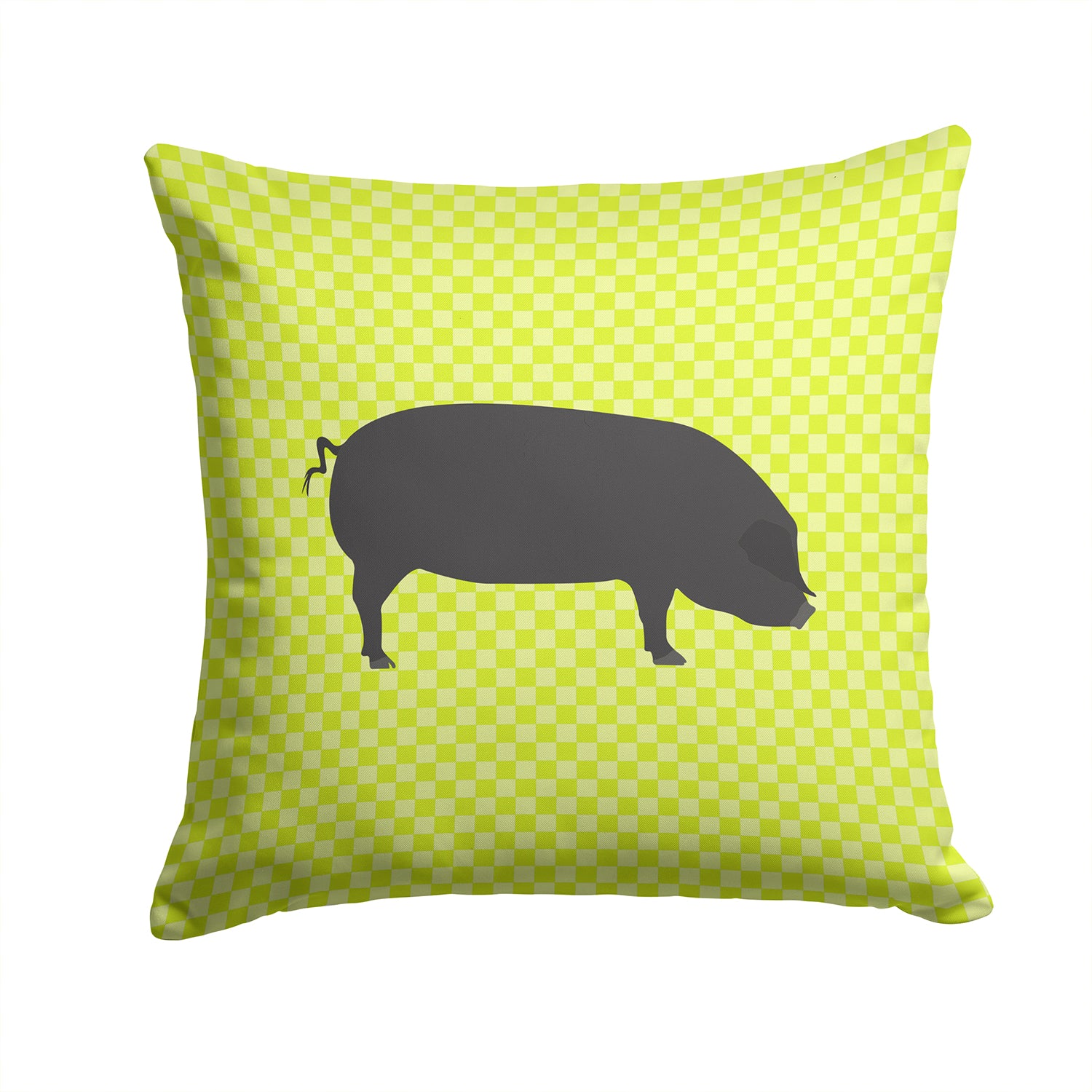 Devon Large Black Pig Green Fabric Decorative Pillow BB7757PW1414 - the-store.com