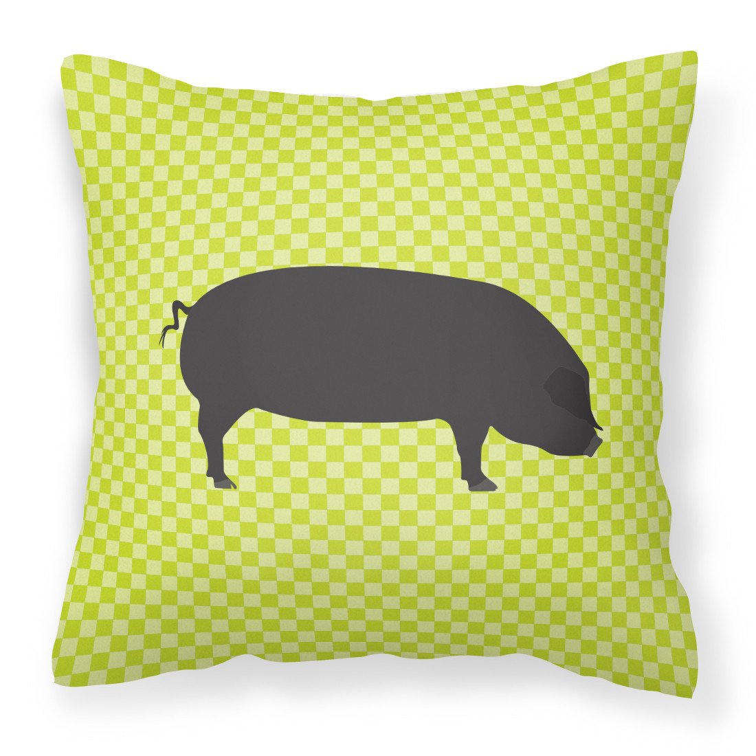 Devon Large Black Pig Green Fabric Decorative Pillow BB7757PW1818 by Caroline&#39;s Treasures