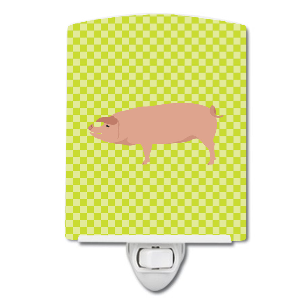 American Landrace Pig Green Ceramic Night Light BB7758CNL - the-store.com