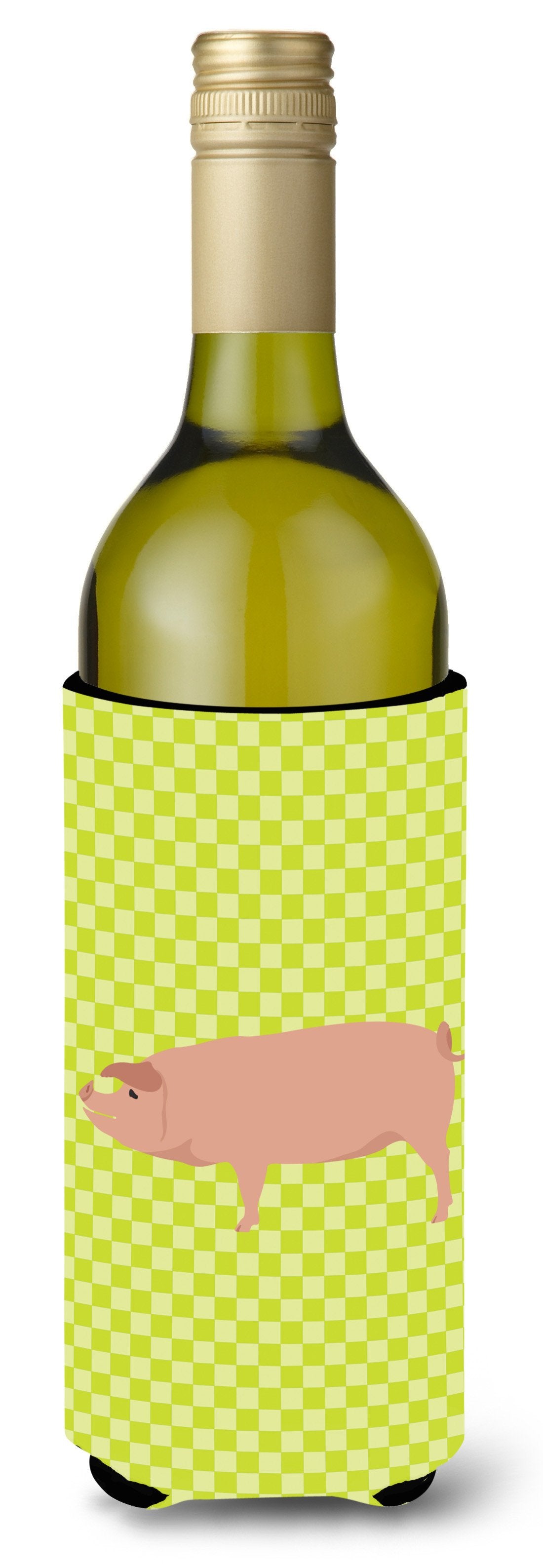 American Landrace Pig Green Wine Bottle Beverge Insulator Hugger BB7758LITERK by Caroline&#39;s Treasures