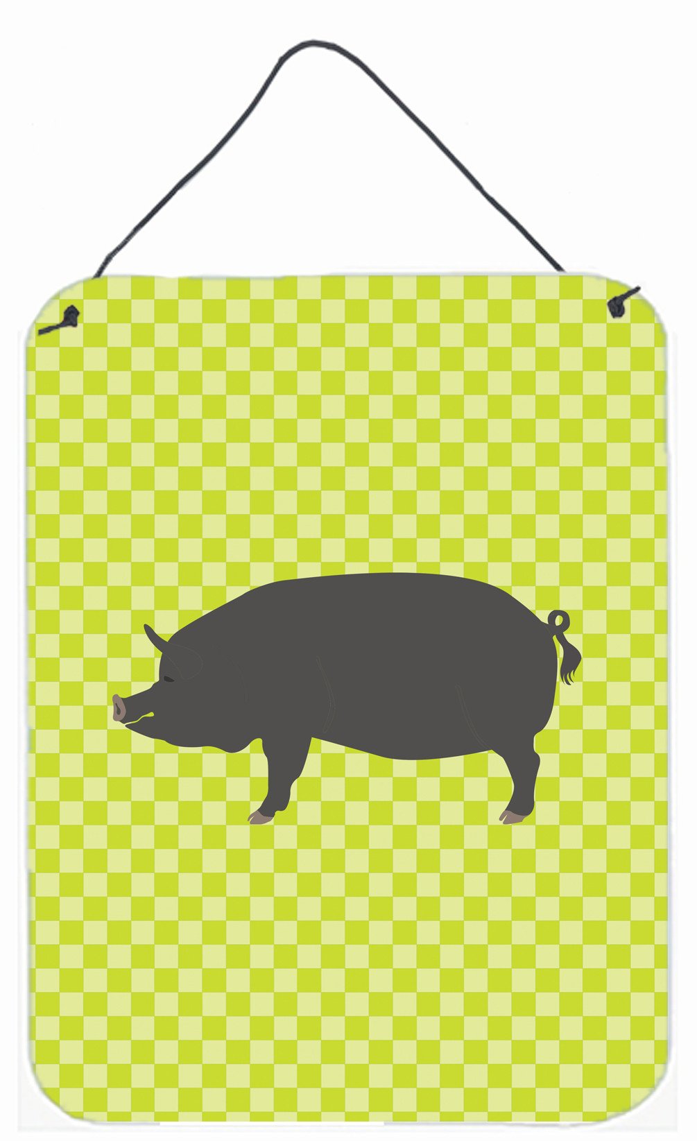 Berkshire Pig Green Wall or Door Hanging Prints BB7759DS1216 by Caroline's Treasures