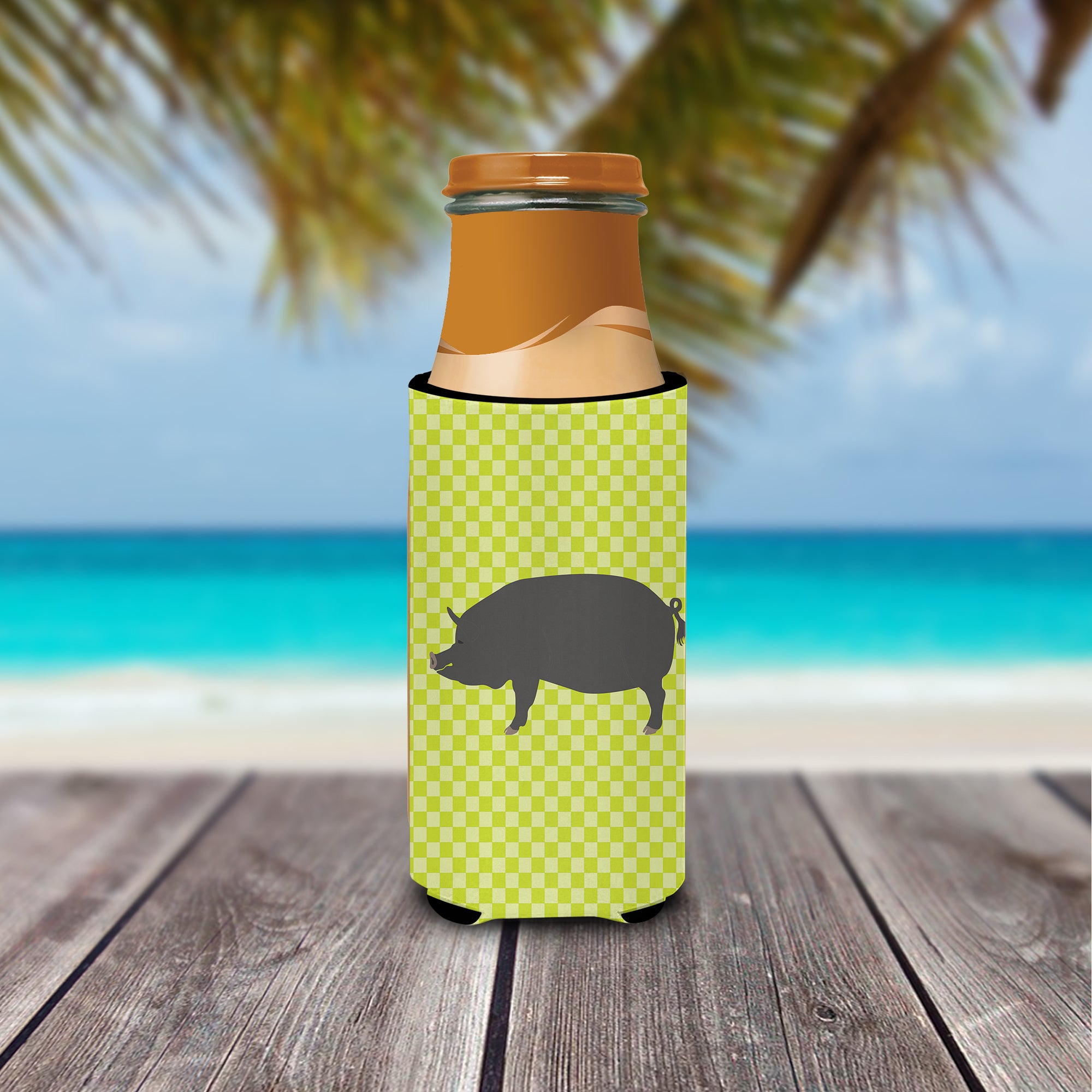 Berkshire Pig Green  Ultra Hugger for slim cans  the-store.com.