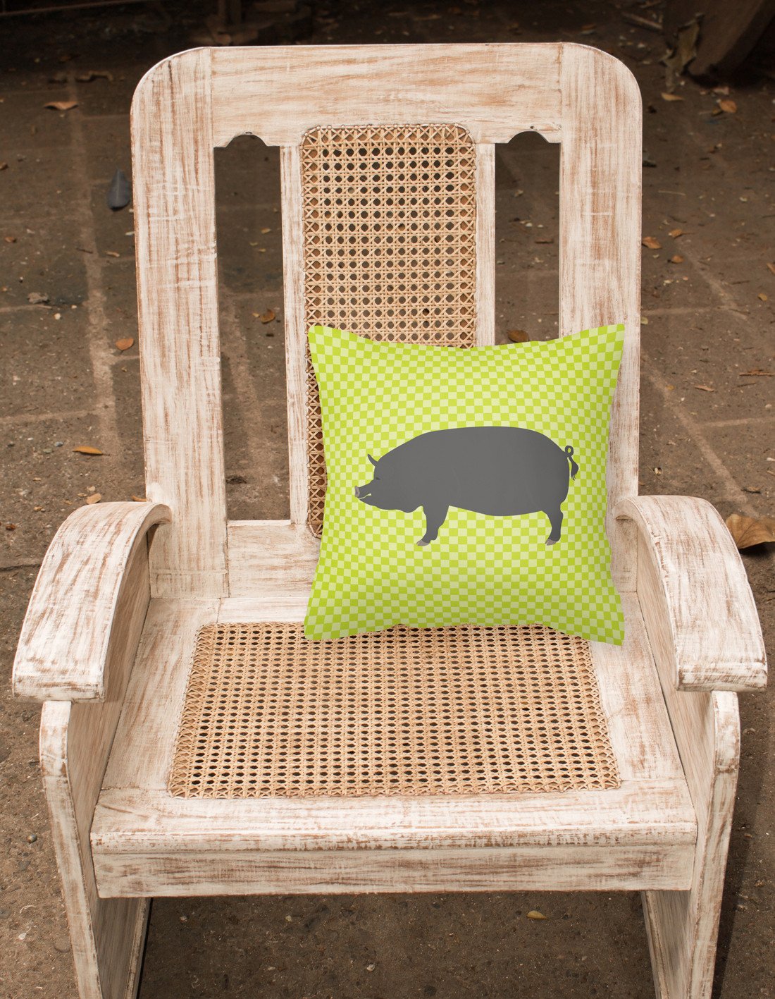 Berkshire Pig Green Fabric Decorative Pillow BB7759PW1818 by Caroline's Treasures