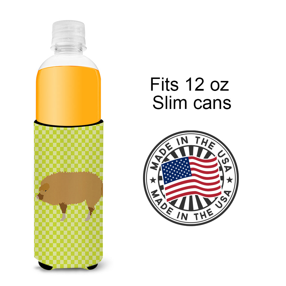 Hungarian Mangalica Pig Green  Ultra Hugger for slim cans  the-store.com.