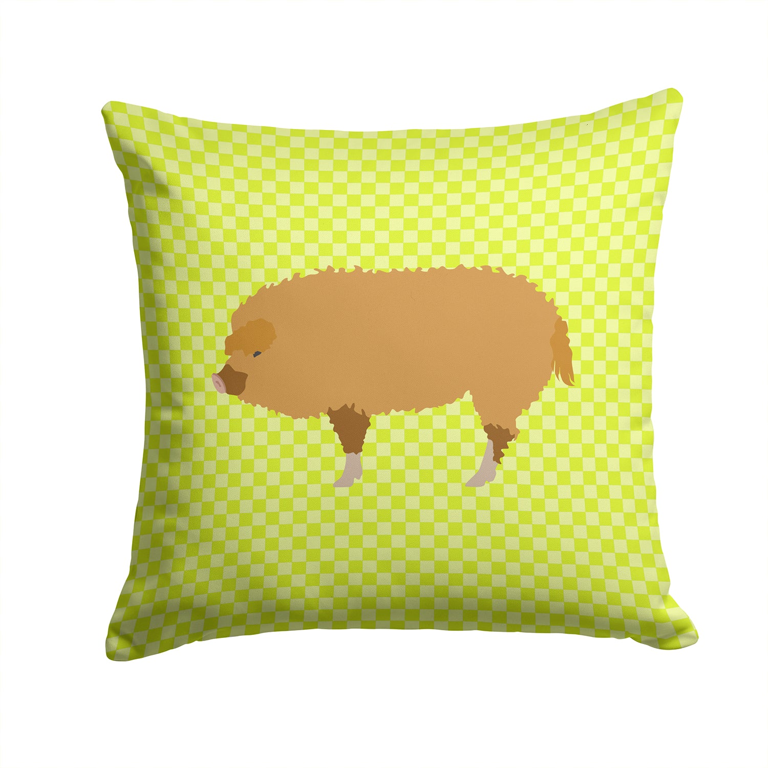 Hungarian Mangalica Pig Green Fabric Decorative Pillow BB7760PW1414 - the-store.com