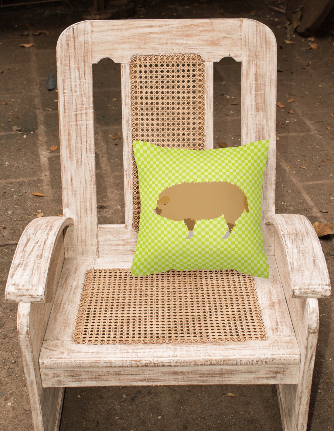 Hungarian Mangalica Pig Green Fabric Decorative Pillow BB7760PW1818 by Caroline's Treasures