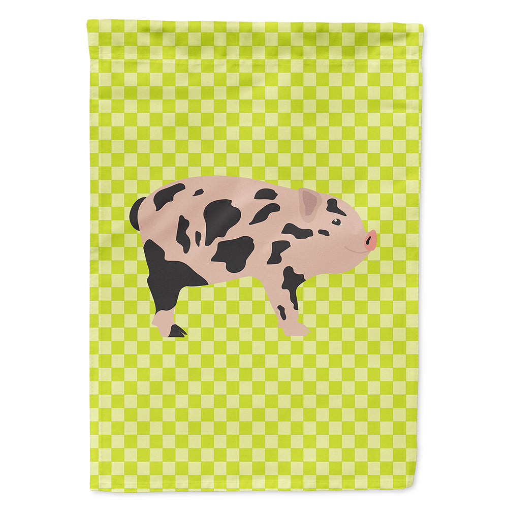 Mini Miniature Pig Green Flag Canvas House Size BB7761CHF  the-store.com.